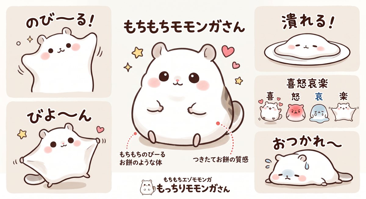 もちもちモモンガさん キャラクター設定資料 / Mochi Momonga character design sheet