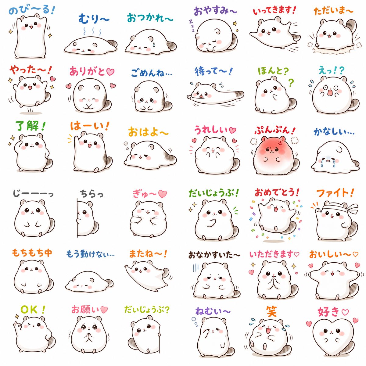 もちもちモモンガさん 表情バリエーション / Mochi Momonga expression variations